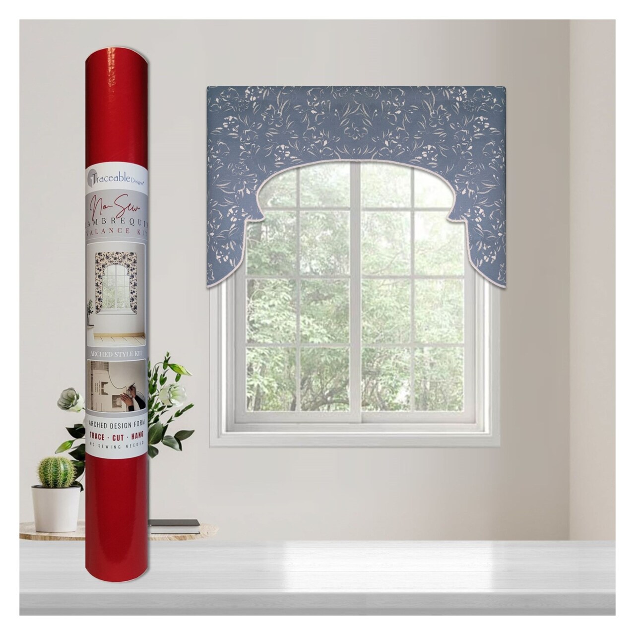 Arched Lambrequin Valance Kit – Make Perfectly Shaped Arched Window Treatments Without Sewing